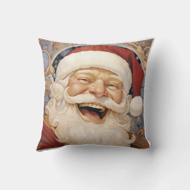 🎅🎄 Pretty Merry Christmas Santa Claus Pillow🎄🎅 Throw Pillow (Back)
