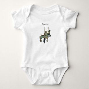 Pretty Merry Go Round Carousel Horses Baby Bodysuit