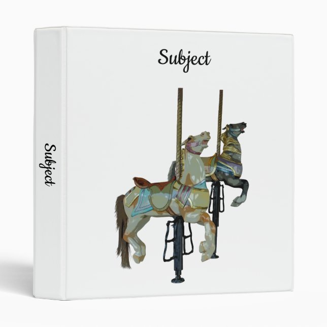 Pretty Merry Go Round Carousel Horses Binder (Front/Spine)