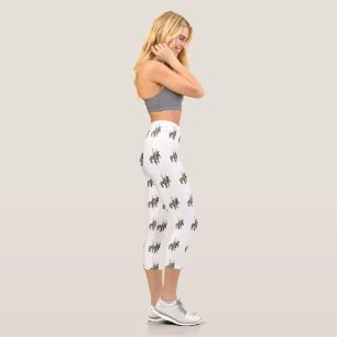 Pretty Merry Go round Carousel Horses Capri Leggings