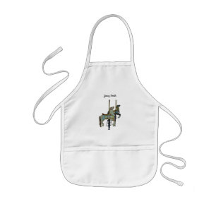 Pretty Merry Go Round Carousel Horses Children's Kids' Apron