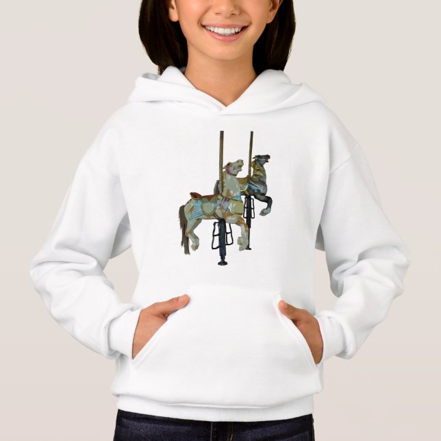 Pretty Merry Go Round Carousel Horses Child's Hoodie (Front)