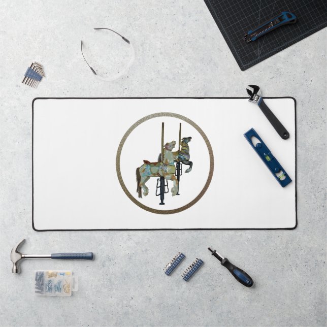 Pretty Merry Go Round Carousel Horses Desk Mat (Workstation)