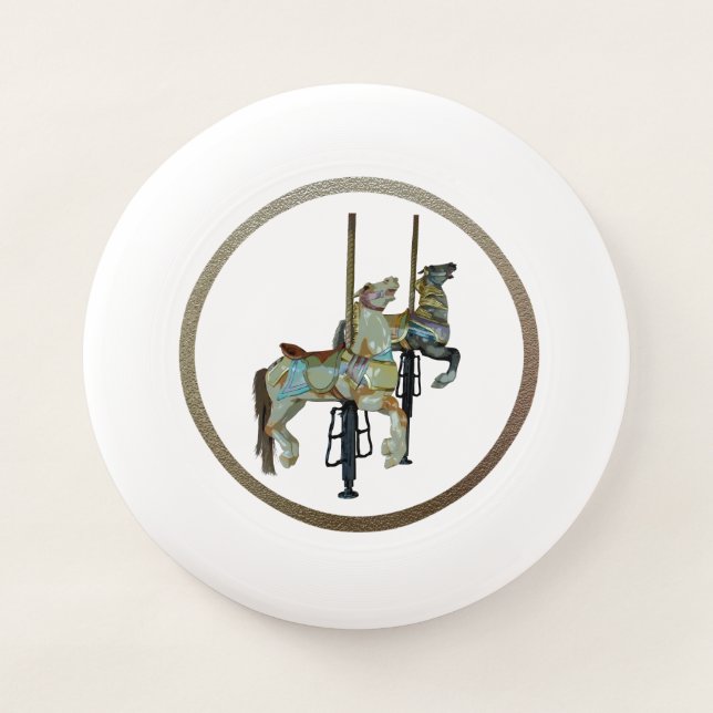 Pretty Merry Go Round Carousel Horses Frisbee (Front)