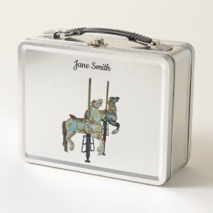 Pretty Merry Go Round Carousel Horses Lunch Box