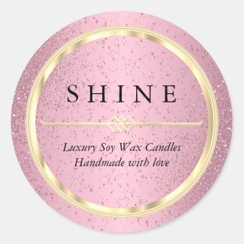 Pretty Metallic Gold and Pink Glitter Labels
