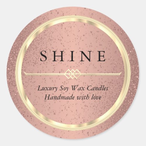 Pretty Metallic Gold and Rose Gold Glitter Labels