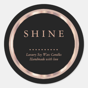 Pretty Metallic Rose Gold and Black Labels