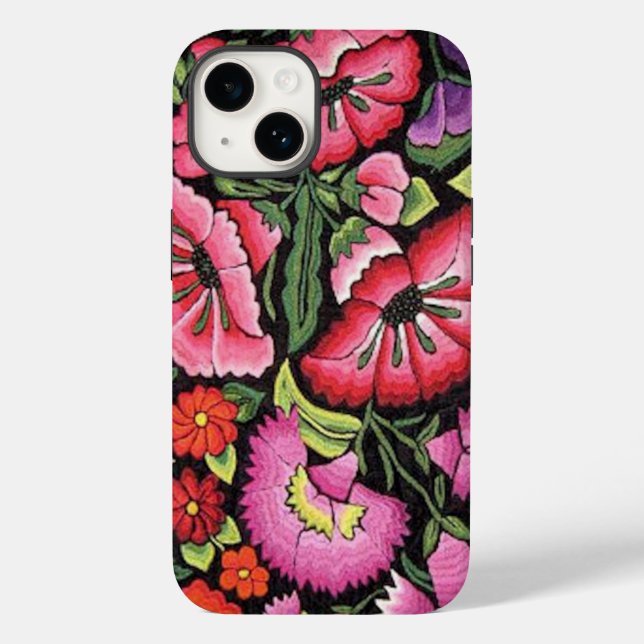 Pretty Mexican Embroidery Colorful Flowers Case-Mate iPhone Case (Back)