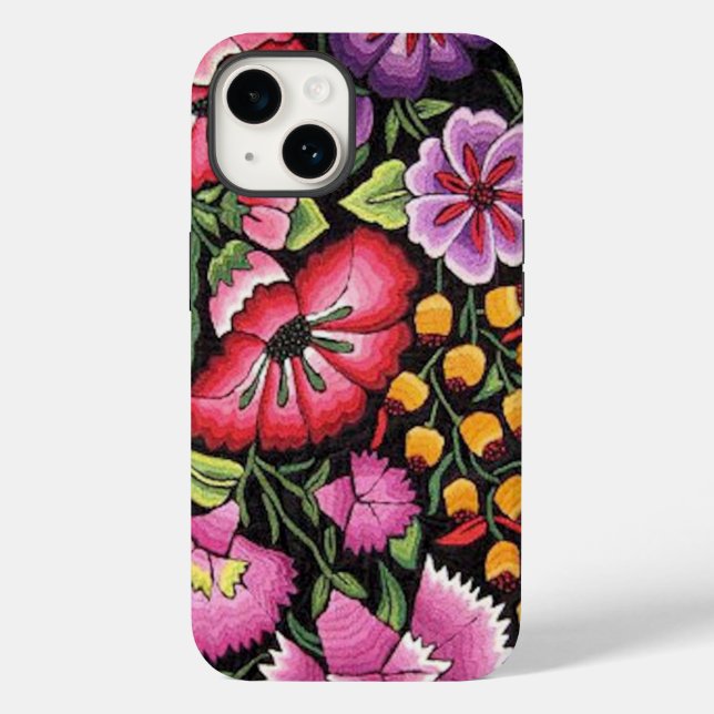 Pretty Mexican Embroidery Colorful Flowers Case-Mate iPhone Case (Back)