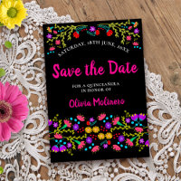 Pretty Mexican Fiesta Floral Black and Pink