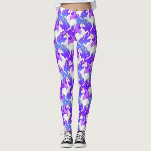 Pretty Midnight Princess of the Forest Unicorn Leggings