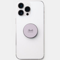 White Minimalist Heart Light Pastel Purple PopSockets Standard PopGrip