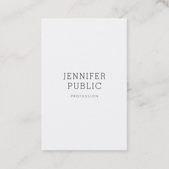 Pretty Minimalist Design Professional Plain Luxury Business Card (Front)