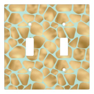 Pretty Mint and Teal Giraffe Print Light Switch Cover