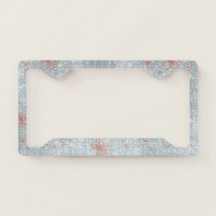 Pretty Mint Peach Blush Flowers License Plate Frame