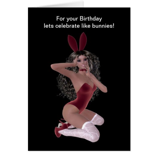 Pretty Miss Bunny in red lingerie white stockings (Front)