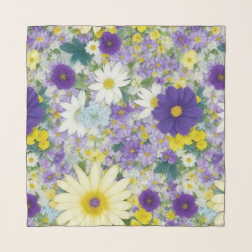 Pretty Mixed Flowers Scarf