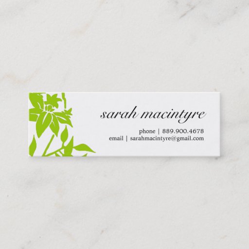 Customizable Pretty Mod Flower Mini Calling Cards Business Card Template