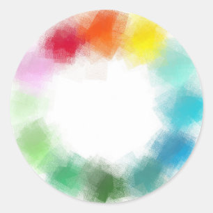 Pretty Modern Colorful Abstract Blank Template Classic Round Sticker