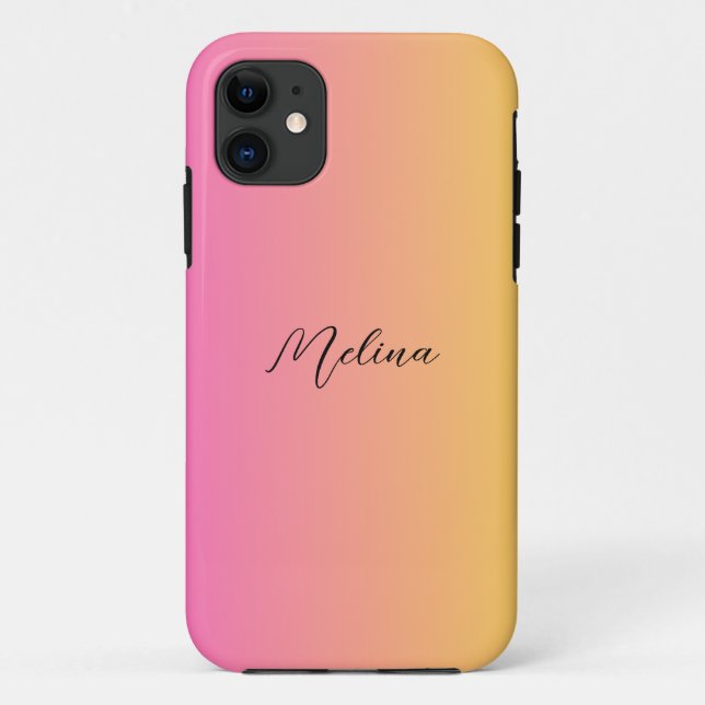 Pretty Modern colour gradient with Name  Case-Mate iPhone Case (Back)