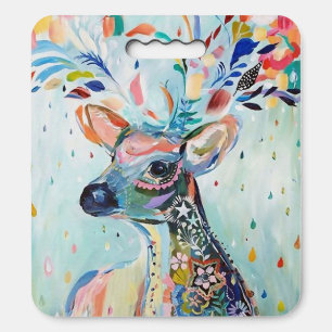 Pretty Modern Deer Art Flower Antlers Seat Cushion