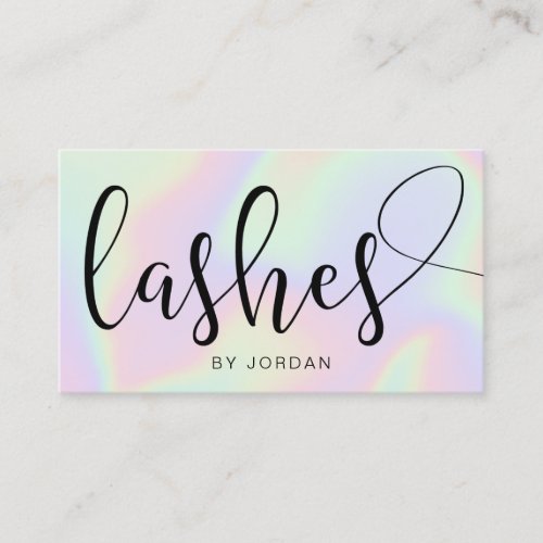 Pretty modern elegant stylish holographic lashes business card