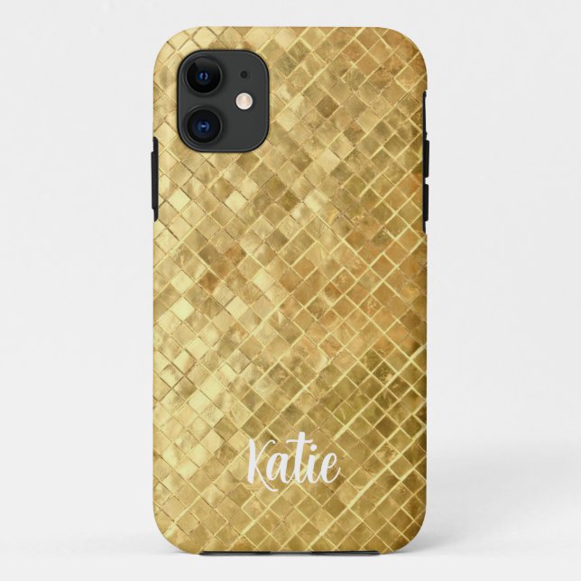Pretty Modern Faux Gold Name Personalized Case-Mate iPhone Case (Back)