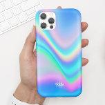 Pretty Modern Faux Iridescent w/ Name iPhone 11 Case<br><div class="desc">This fun phone case features a faux iridescent background with your name in modern calligraphy script. It's the perfect case for anyone who wants a trendy yet glamorous design that stands out. Add your name to customize this design. It also makes a wonderful birthday or holiday gift for a tween,...</div>