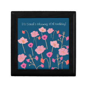 Pretty Modern Floral Birthday With Custom Age Gift Box