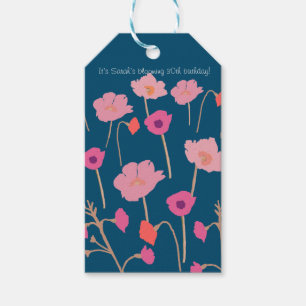 Pretty Modern Floral Birthday With Custom Age Gift Tags