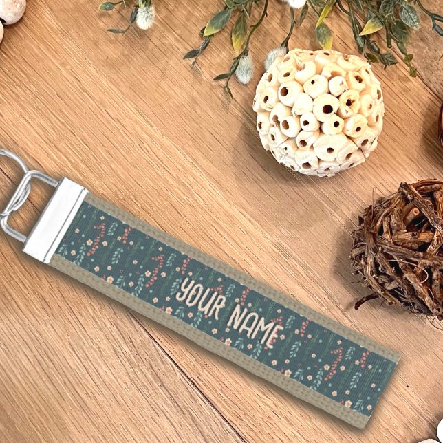 Pretty Modern Floral Inspirivity Wrist Wrist Keychain (Creator Uploaded)