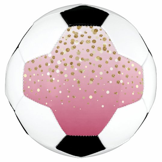 Pretty Modern Girly Faux Gold Glitter Confetti Soccer Ball 8084