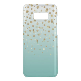 Pretty modern girly faux gold glitter confetti uncommon samsung galaxy s8+ case