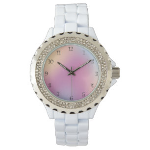 Pretty Modern gradient watercolor Rainbow backgrou Watch