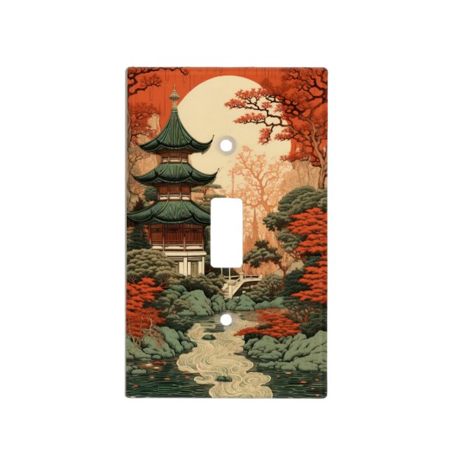 Pretty Modern Japanese Landscape Houses Light Switch Cover (Front)