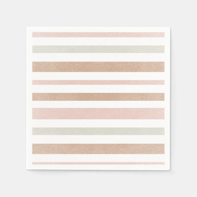 Pretty Modern Neutral Stripes Napkins (Front)