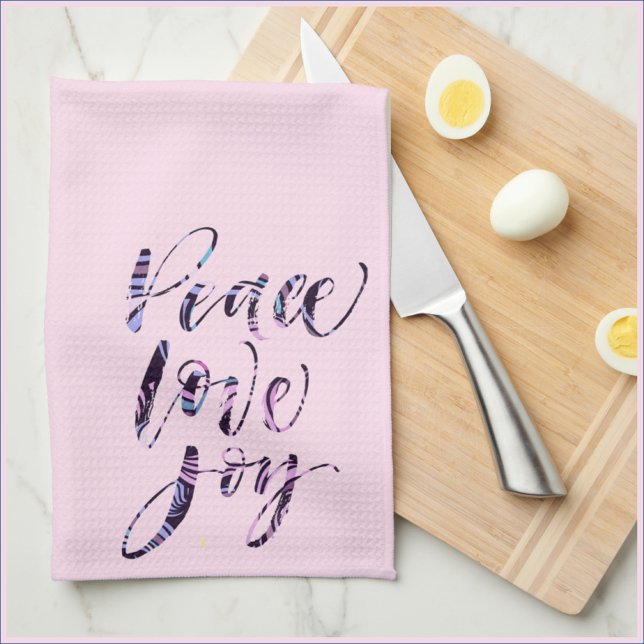 Pretty Modern Peace Love Joy Kitchen Towel (Creator Uploaded)