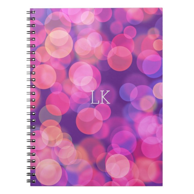 Pretty Modern Pink Floating Color  Notebook (Front)
