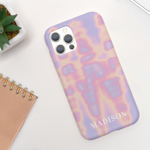 Pretty Modern Pink Lilac Tie Dye w/ Name iPhone 11 Case