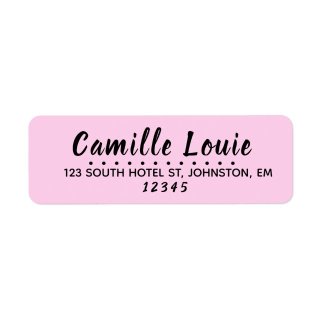 Pretty Modern Return Address Labels Elegant Script (Front)