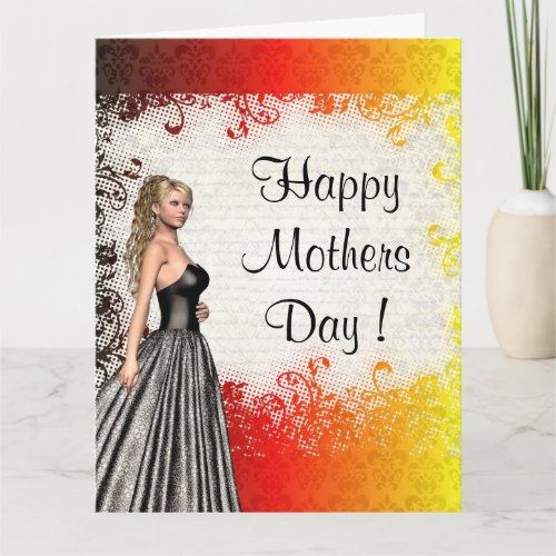 Pretty modern romantic mothers day card