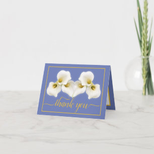 Pretty Modern White Calla Lily Botanical Thank You Card