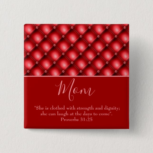 Pretty Mom Red  Button (Front)