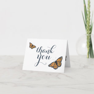 Pretty Monarch Butterfly Art Thank You Note Card