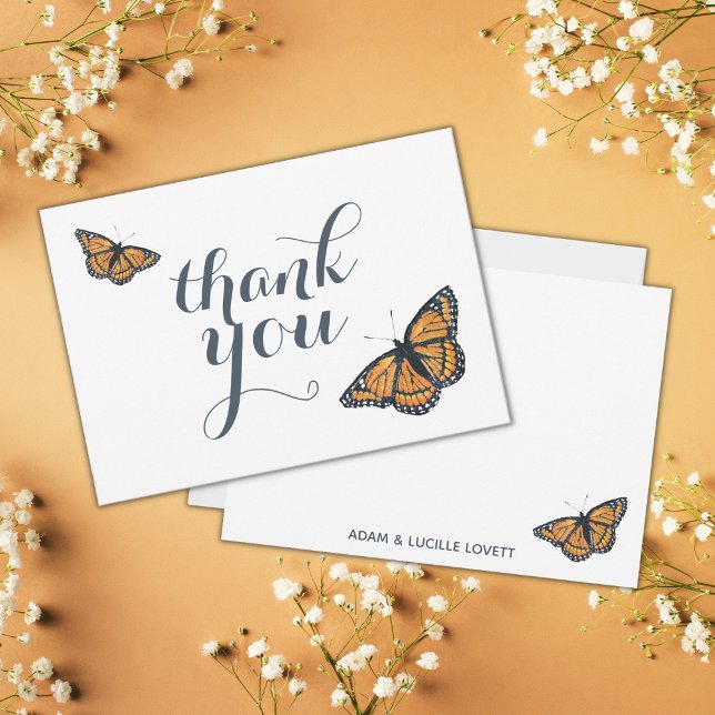 Pretty Monarch Butterfly Art Thank You Notes (Creator Uploaded)
