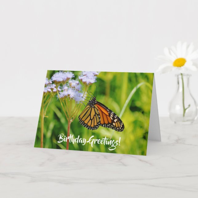 Pretty Monarch Butterfly Birthday Card (Small Plant)