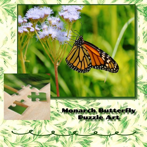 Pretty Monarch Butterfly Close Up Art Puzzle