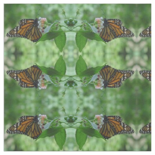 Pretty Monarch Butterfly Floral Fabric