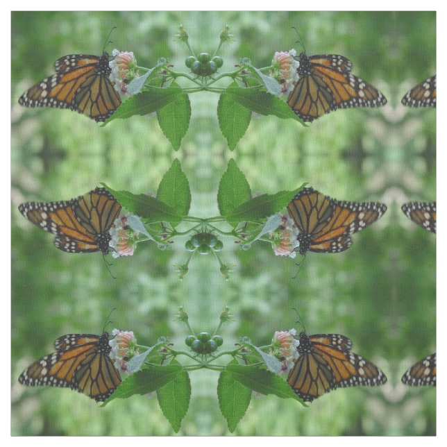 Pretty Monarch Butterfly Floral Fabric (Swatch)